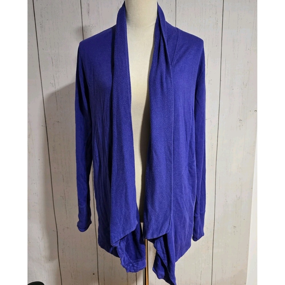 Athleta Cardigan Womens Small Purple Open Front Thumbhole Tencel Modal Wrap